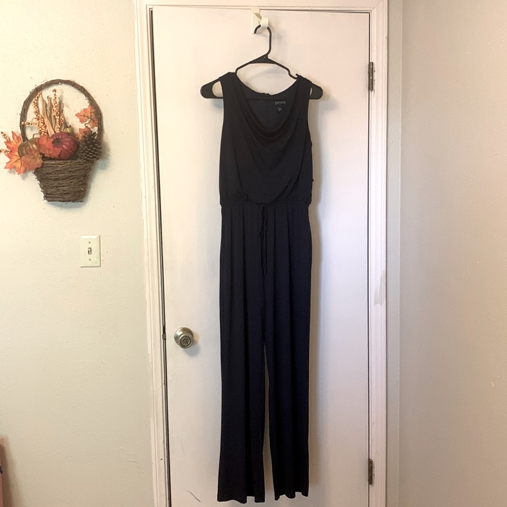 Navy blue jumpsuit, more formal, but has pockets 😊